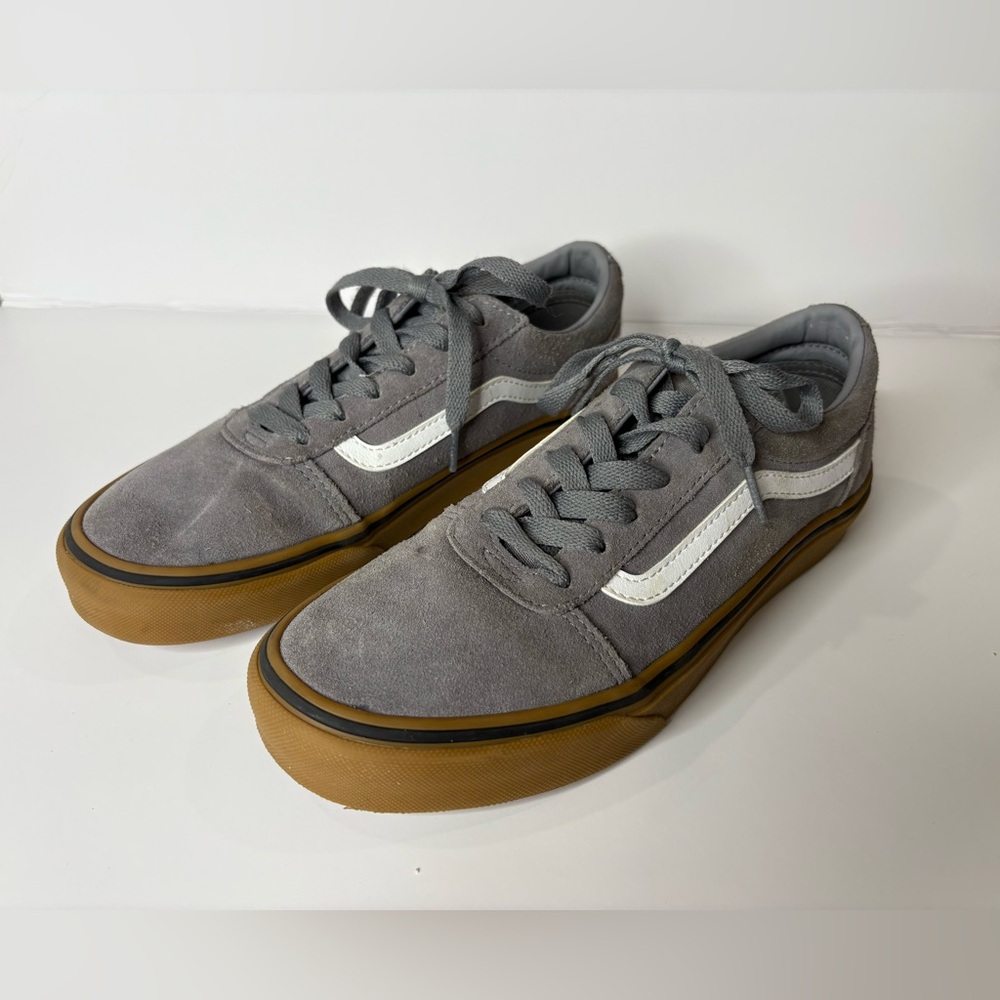 Vans‎ Ward  Old Skool Youth 6 Women 8, Double Suede Lace Up Grey Sneakers 507698
